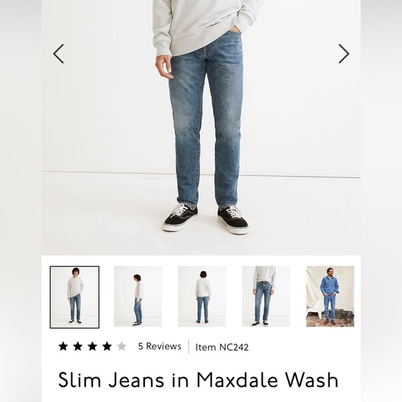 Men’s Madewell Slim Jeans in Maxdale Wash - 32x32 - Picture 8 of 8